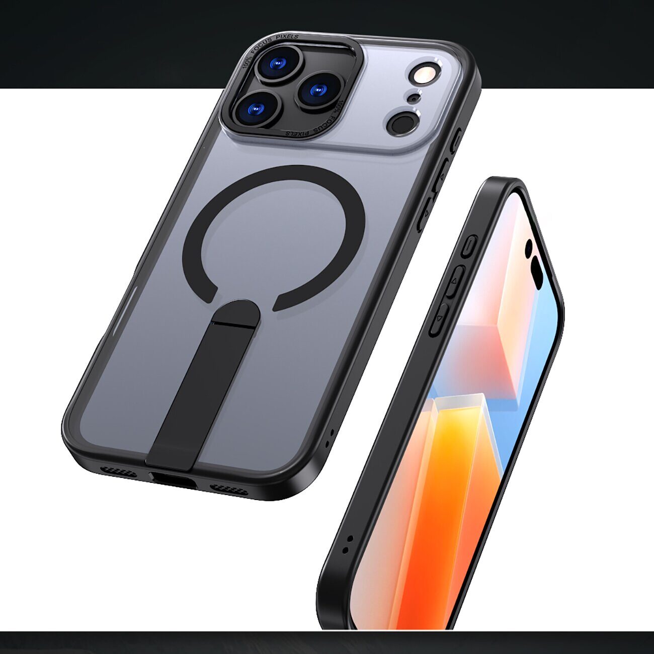 Hybrid Armor X case for iPhone 17 Pro with MagSafe-compatible stand - black - imagine 5