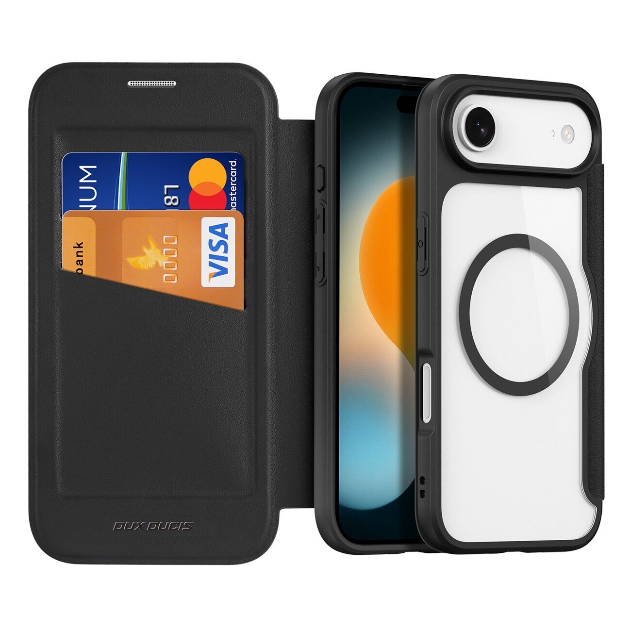 Dux Ducis Skin X Pro iPhone 17 Air Case with Wallet, MagSafe Compatible - Black - imagine 2