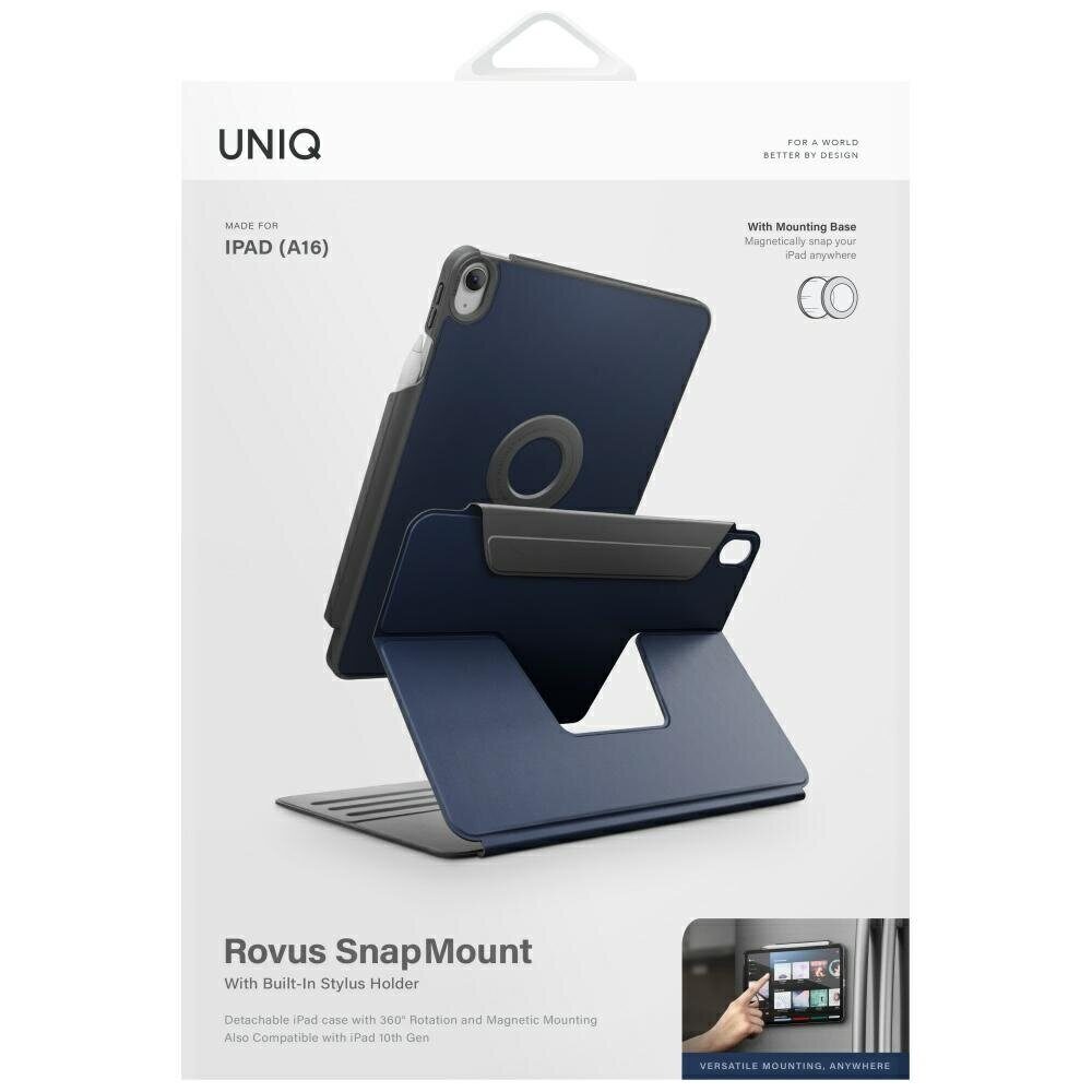Uniq Rovus Snapmount Magnetic 360 Rotating Detachable case for iPad 11" 2025 / iPad 10.9" 2022 (10th generation) - navy blue - imagine 10