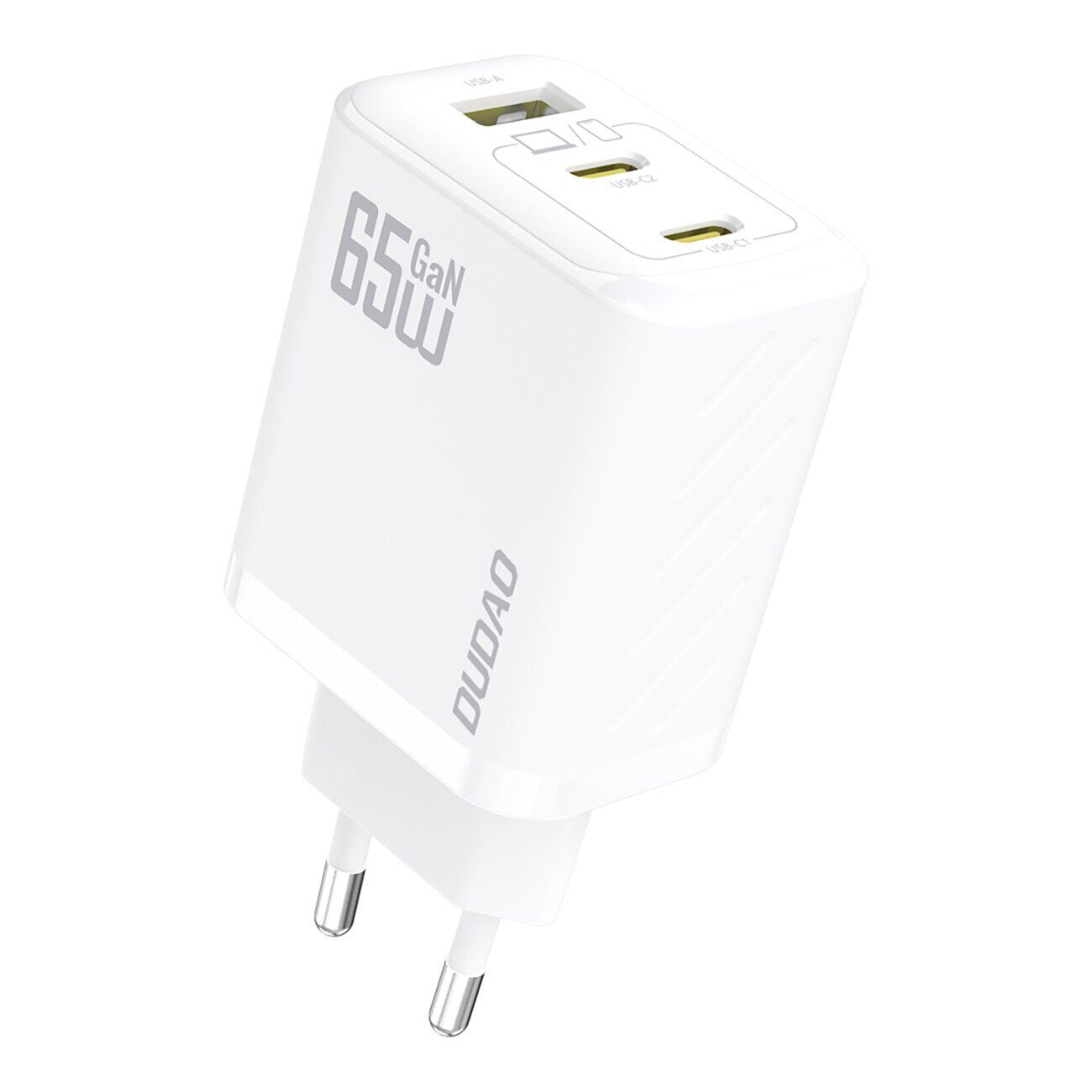 Dudao A29C 65W GaN Wall Charger + USB-C Cable - White - imagine 2