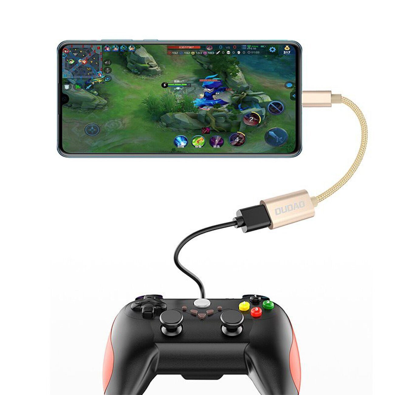 Dudao L15T OTG Adapter USB-C - USB-A - Gray - imagine 2