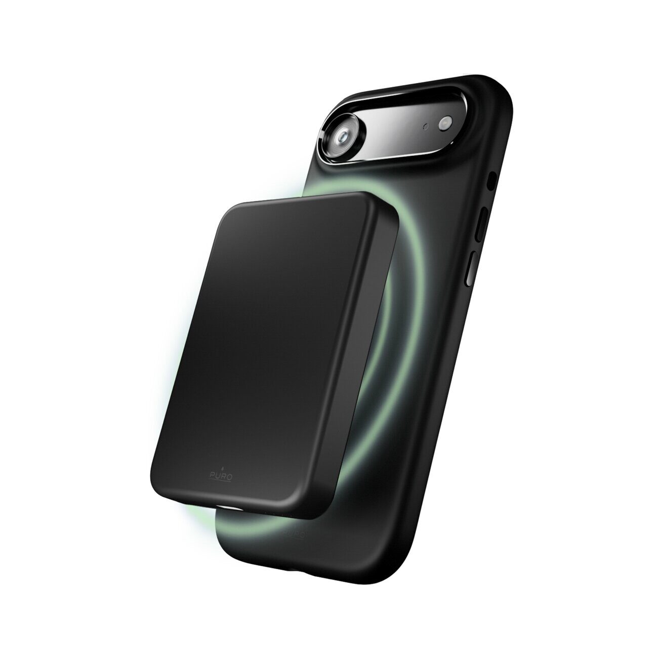 Puro Icon Mag Pro Liquid Silicone Case for iPhone 17 Air, MagSafe Compatible, with Camera Protection and Aluminum Buttons - Black - imagine 3