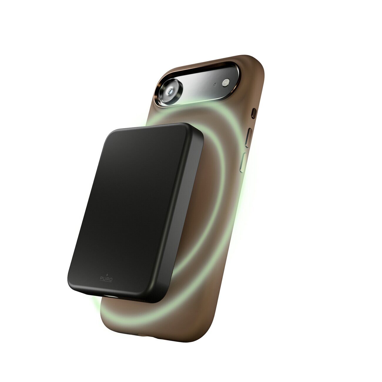 Puro Icon Mag Pro Liquid Silicone Case for iPhone 17 Air, MagSafe Compatible, with Camera Protection and Aluminum Buttons - Brown - imagine 3