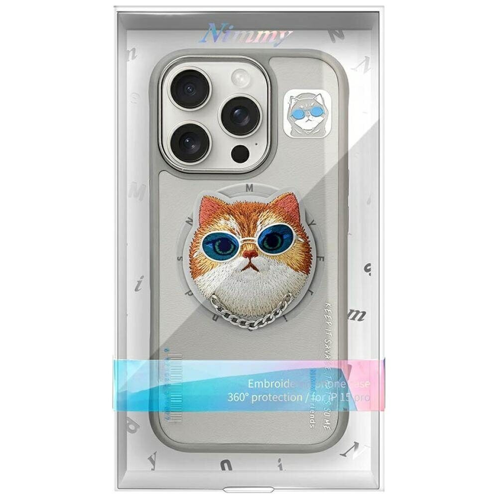 Nimmy Glasses Cool Cat MagSafe Case for iPhone 16 Pro Max - Gray - imagine 10