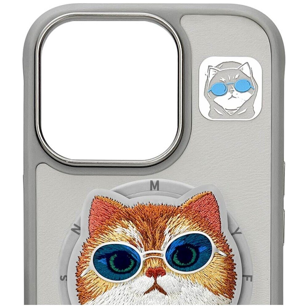 Nimmy Glasses Cool Cat MagSafe Case for iPhone 16 Pro Max - Gray - imagine 7