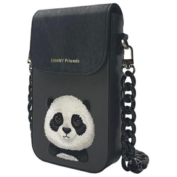 Nimmy Big Eyed Pet 2.0 Panda 3-in-1 Phone Bag + Wallet + Tracker Case - Black - imagine 5