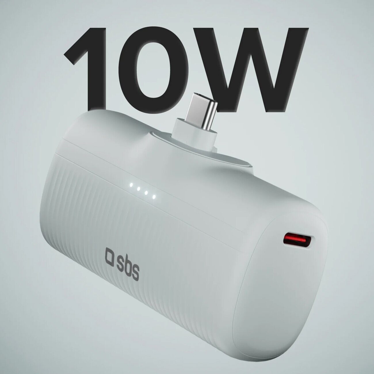 SBS EcoPower 5000 mAh 10W Powerbank with Built-in USB-C Port - Gray - imagine 2