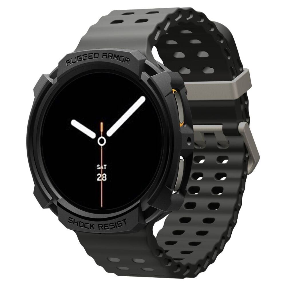 Spigen Rugged Armor Case for Samsung Galaxy Watch 8 44mm - Matte Black - imagine 3