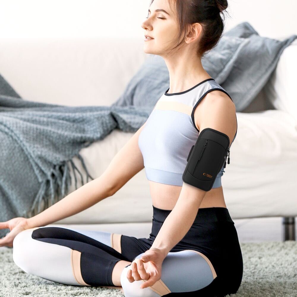 Tech-Protect M6 Universal Sport Armband - Black and Orange - imagine 7