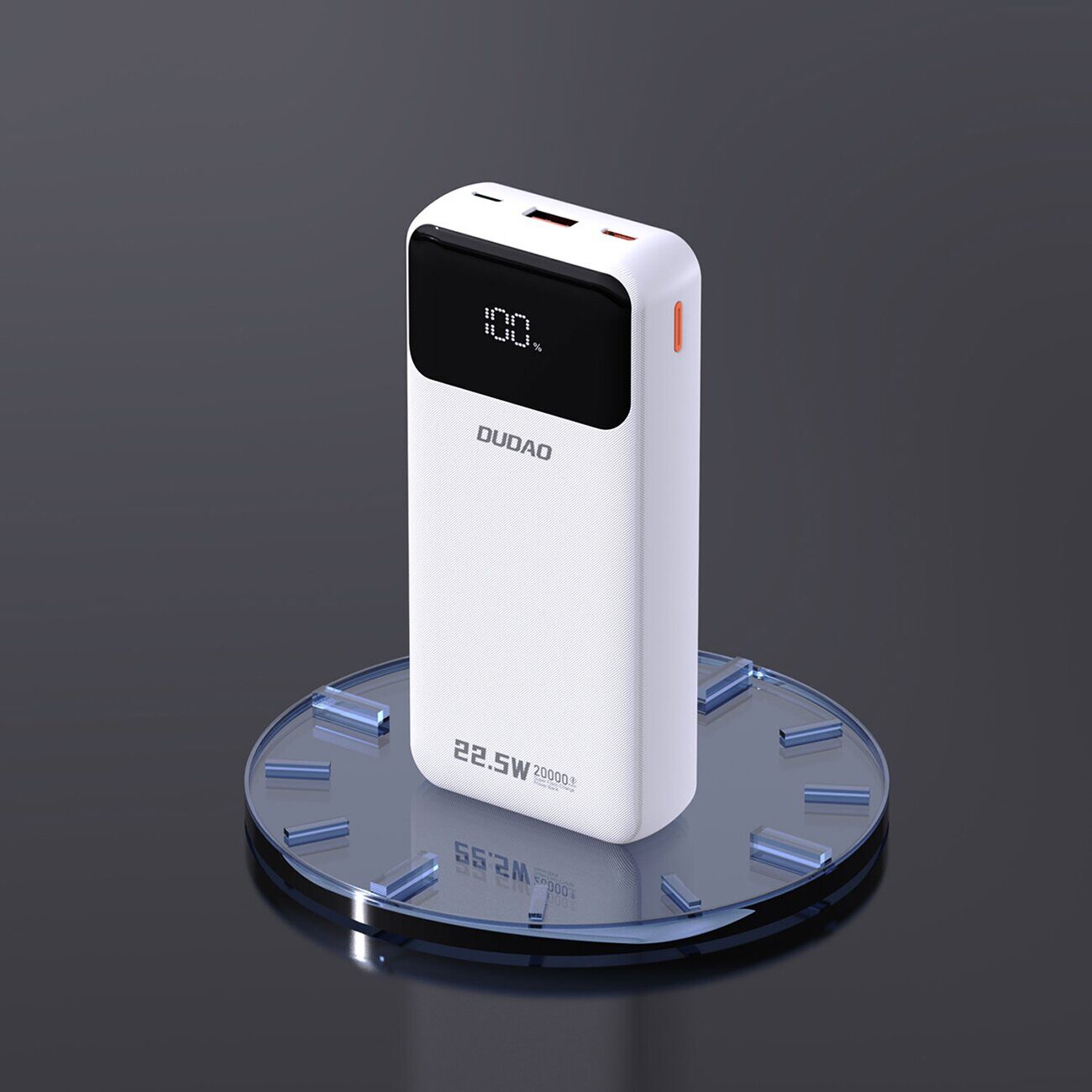 Dudao K15Pro Power Bank 20000mAh 22.5W PD USB-C / USB-A / Built-in Lightning and USB-C Cables - White - imagine 6