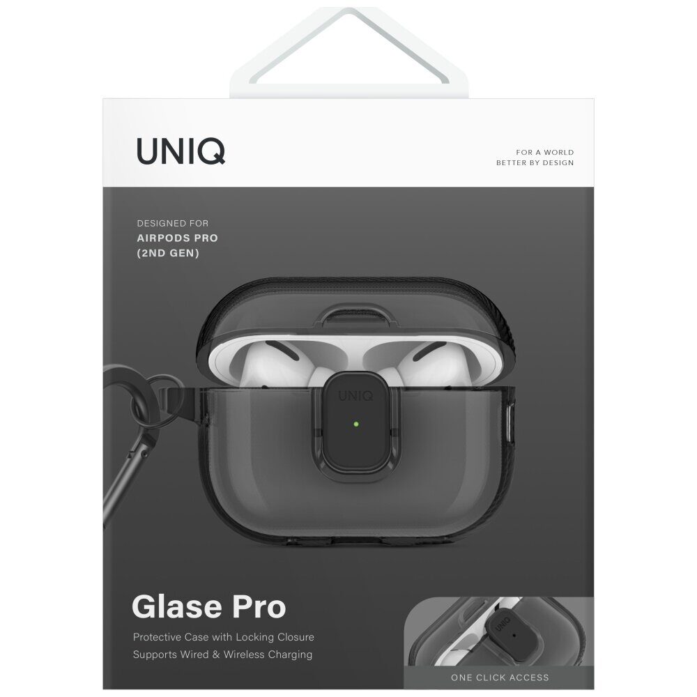 Uniq Glase Pro Case for AirPods Pro 2 - Black - imagine 2