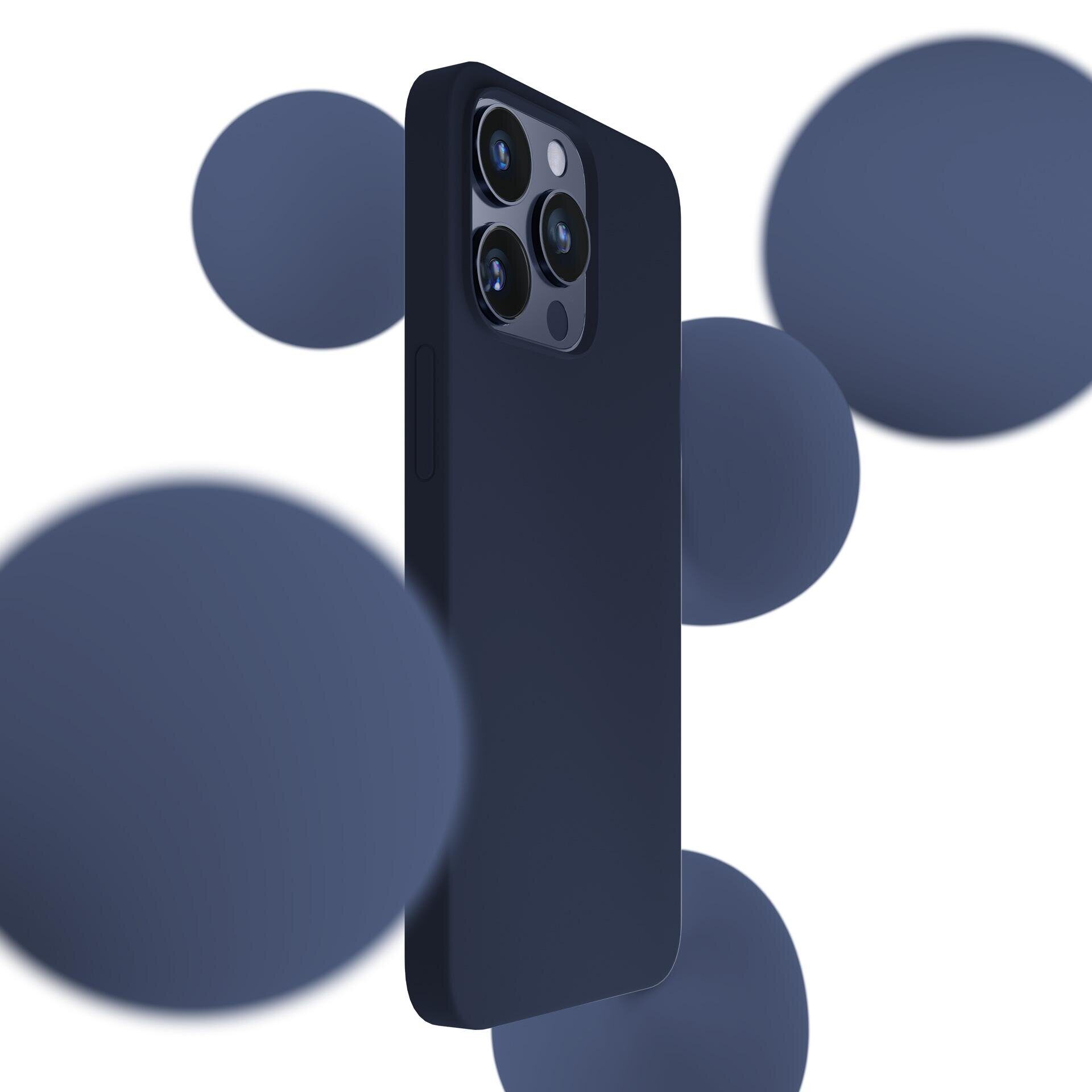 3mk Silicone Case for iPhone 16 Pro - Navy Blue - imagine 3