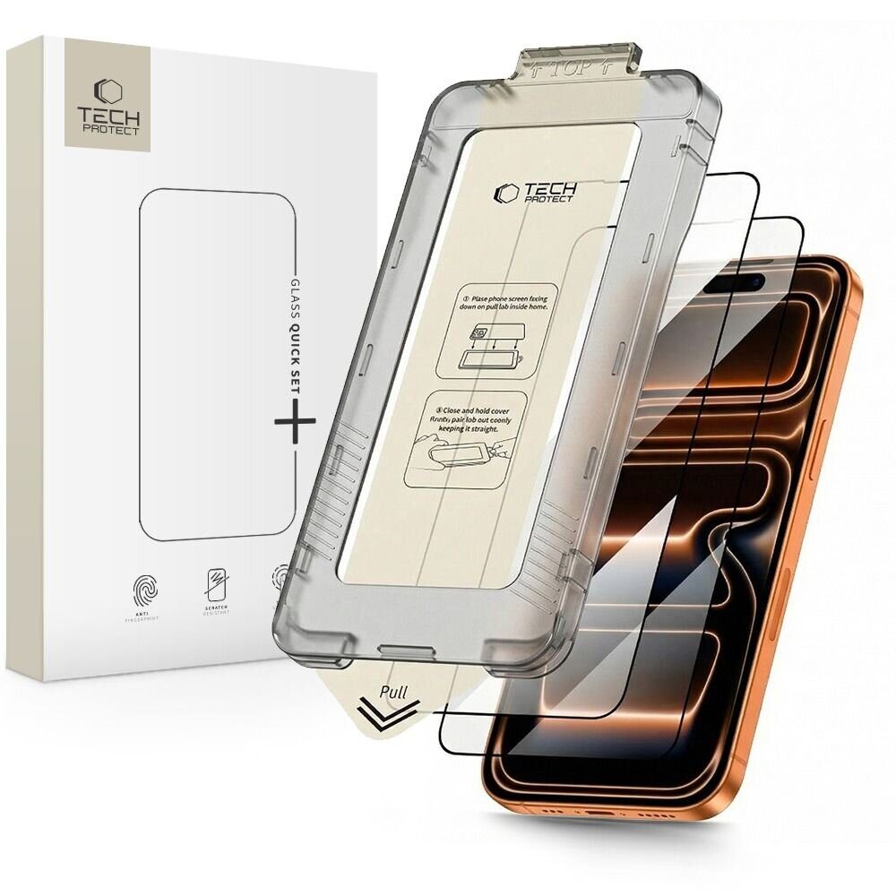 Tech-Protect Quick Set+ 2-pack tempered glass for iPhone 17 Pro Max - black