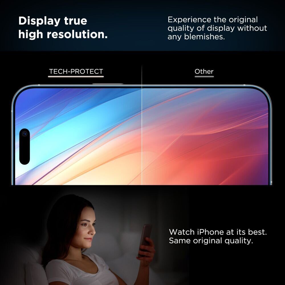 Tech-Protect Quick Set+ 2-pack tempered glass for iPhone 17 Pro Max - black - imagine 5