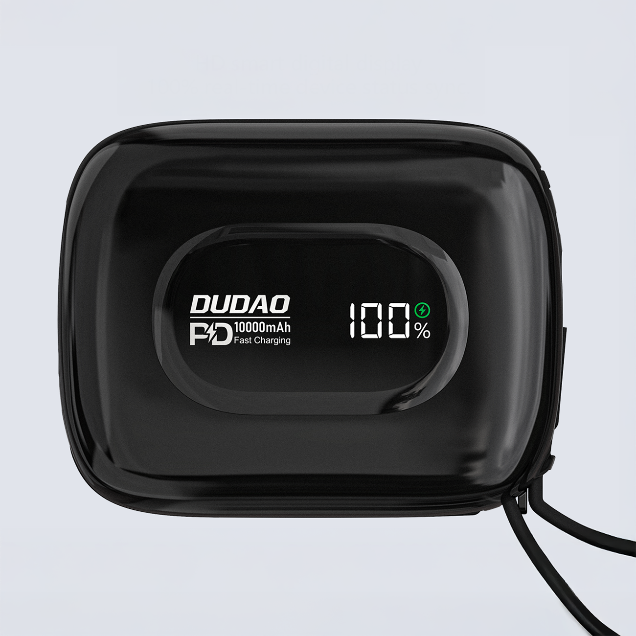 Dudao K32 Powerbank 22.5W 10000 mAh with Built-in USB-C/ Lightning Cable - Black - imagine 2