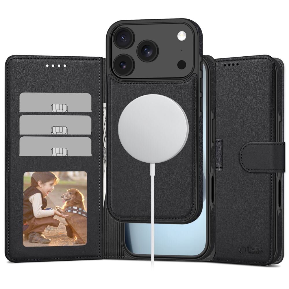 Tech-Protect Wallet MagSafe Case for iPhone 17 Pro Max - Matte Black