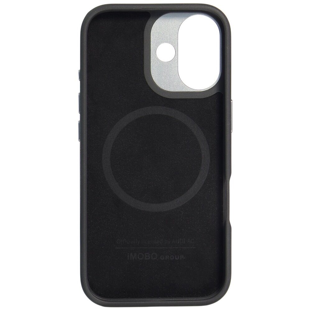 Audi R8 Genuine Leather MagSafe Case for iPhone 17 - Black and Red - imagine 8