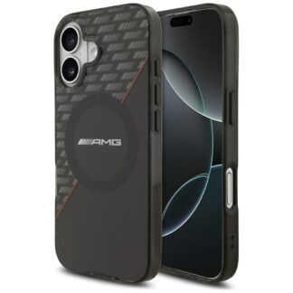 AMG Double Layer Transparent Rhombs MagSafe Case for iPhone 17 - Black and Red