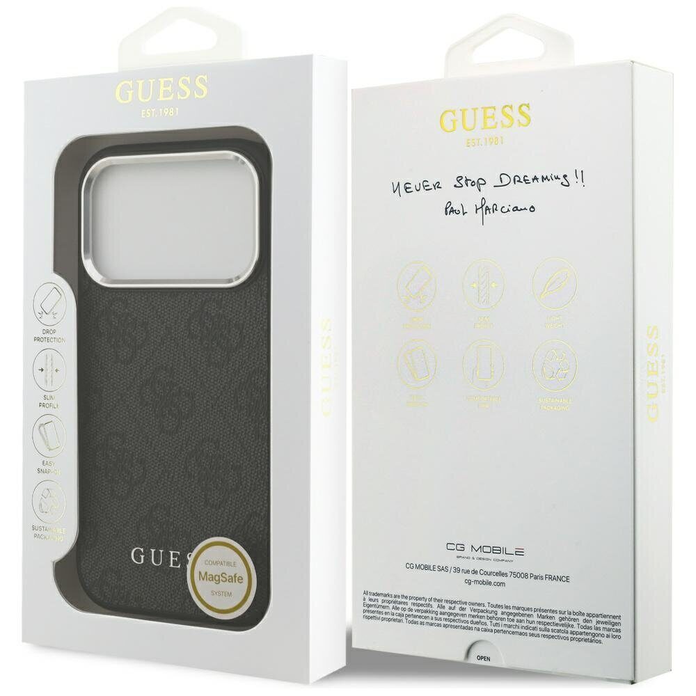 Guess 4G Classic Logo MagSafe case for iPhone 17 Pro - black - imagine 8