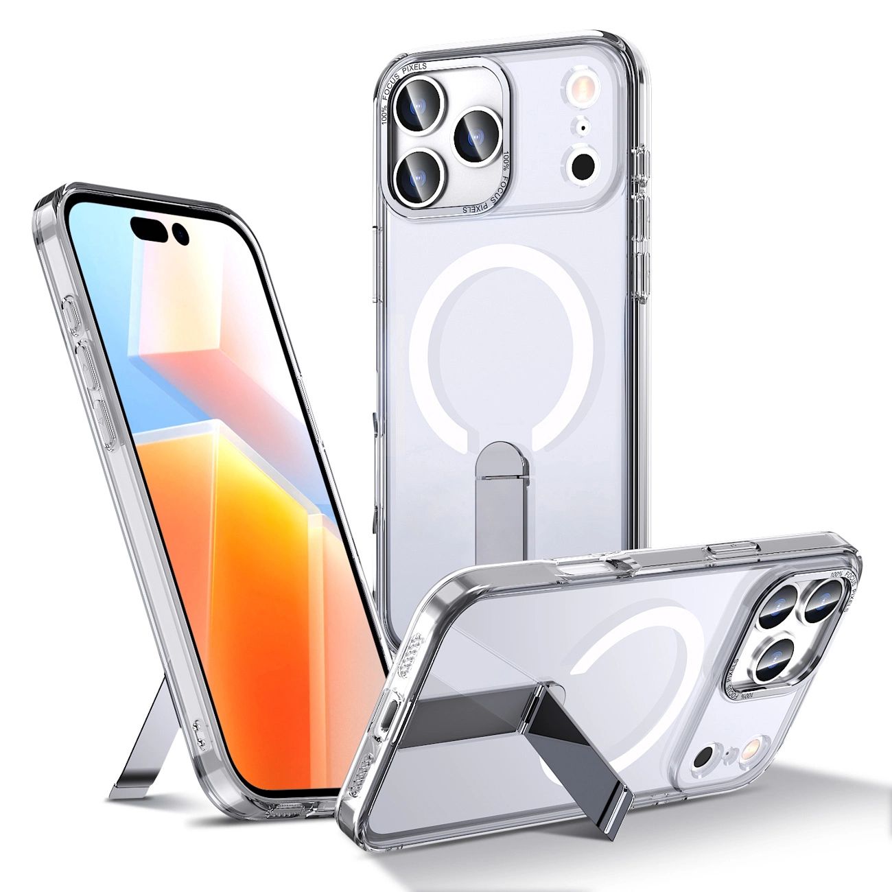 Case Hybrid Armor X na Samsung Galaxy S25 FE z podstawką kompatybilne z MagSafe - przezroczyste
