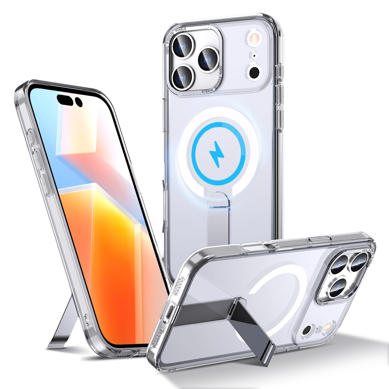 Case Hybrid Armor X na Samsung Galaxy S25 FE z podstawką kompatybilne z MagSafe - przezroczyste - imagine 2