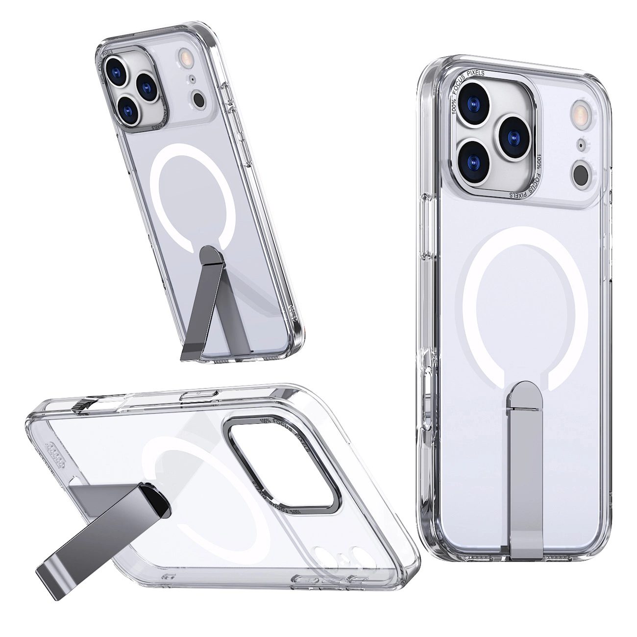 Case Hybrid Armor X na Samsung Galaxy S25 FE z podstawką kompatybilne z MagSafe - przezroczyste - imagine 3