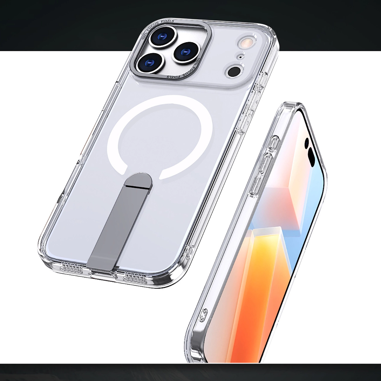 Case Hybrid Armor X na Samsung Galaxy S25 FE z podstawką kompatybilne z MagSafe - przezroczyste - imagine 5