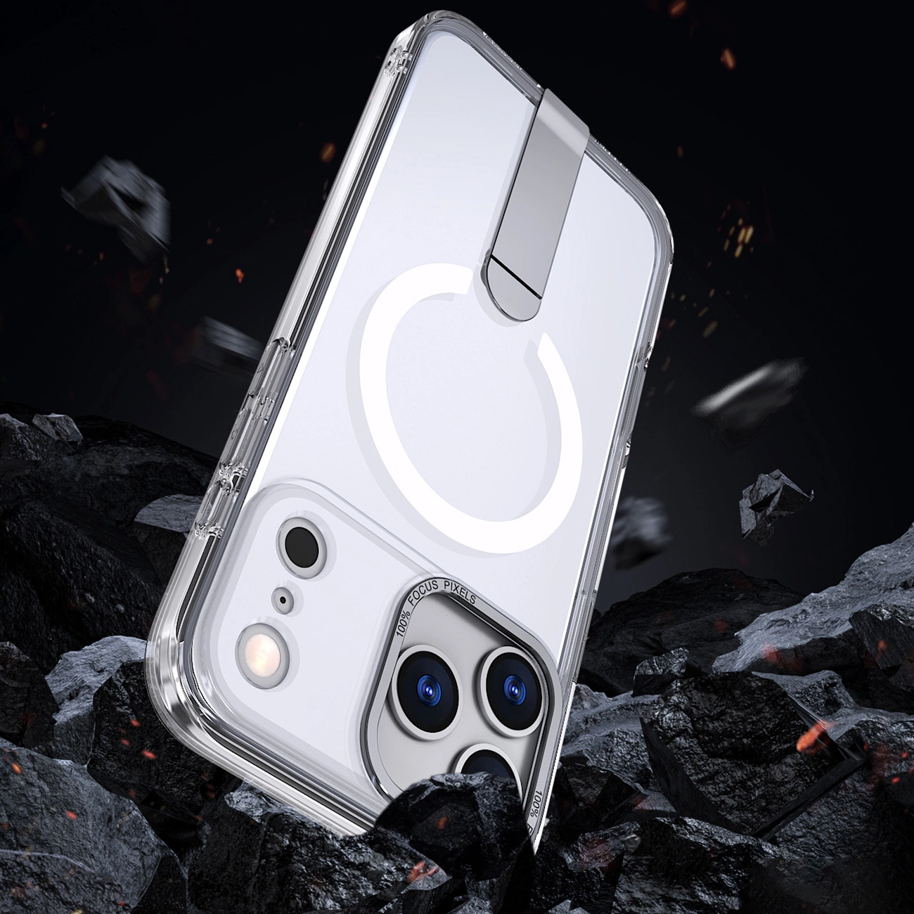 Case Hybrid Armor X na Samsung Galaxy S25 FE z podstawką kompatybilne z MagSafe - przezroczyste - imagine 6