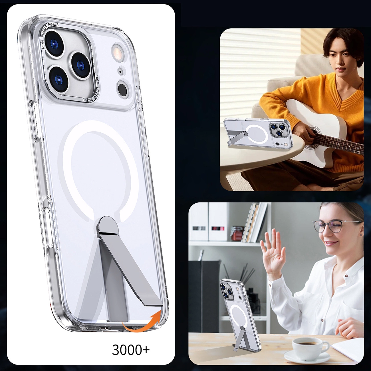 Case Hybrid Armor X na Samsung Galaxy S25 FE z podstawką kompatybilne z MagSafe - przezroczyste - imagine 8