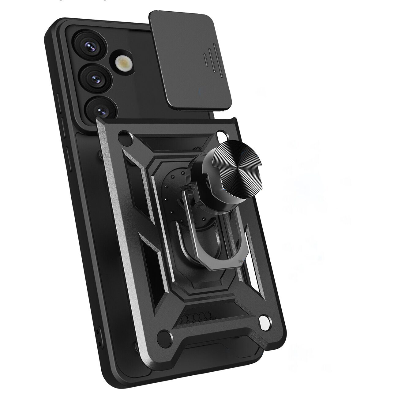 Hybrid Armor Camshield Case for Sasung Galaxy S26 Plus - Black - imagine 8
