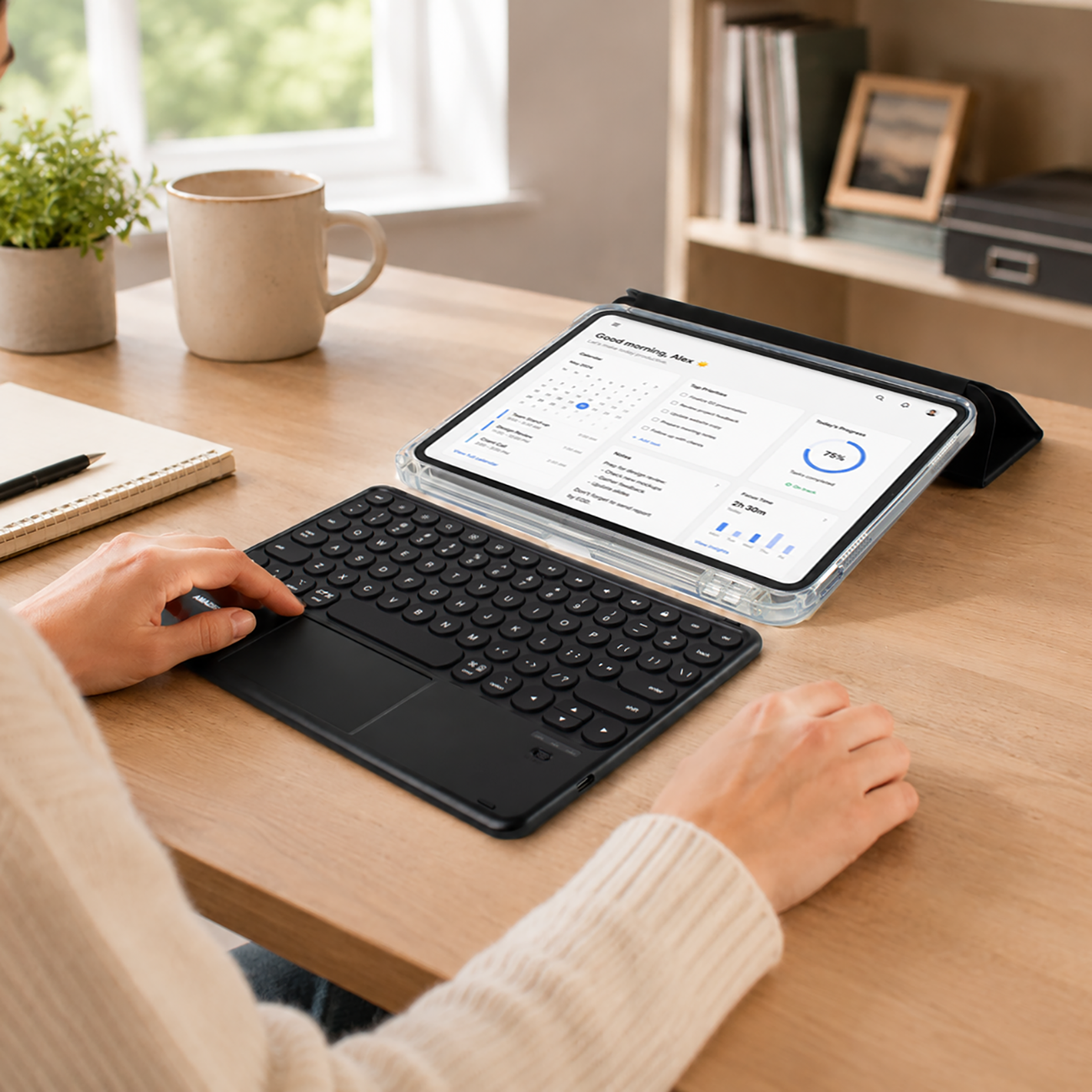 AmazingThing Minimal Case Keylite Combo Keyboard Case for iPad 11" 2022/2025 - Black - imagine 10