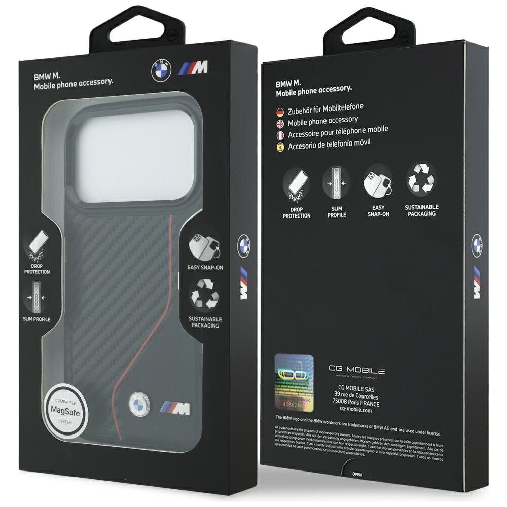BMW M Carbon Line & Logo MagSafe Case for iPhone 17 Pro - Red - imagine 8