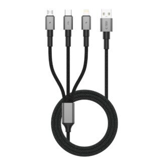 Tech-Protect UltraBoost DNA 3in1 USB-C / Micro-USB / Lightning cable 120 cm - gray
