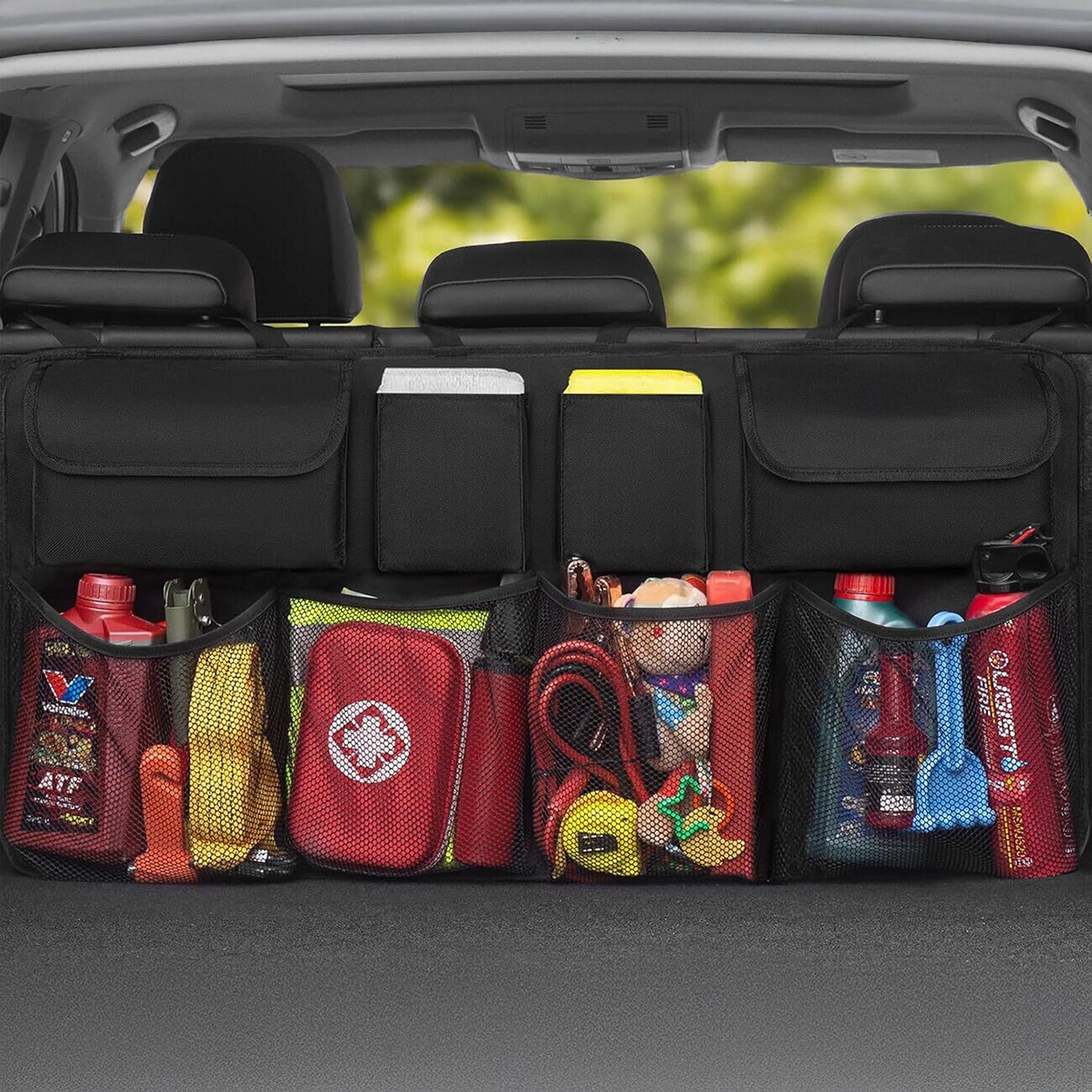 Wozinsky Large Car Organizer for Back Seat Backrest and Trunk - Black - imagine 3