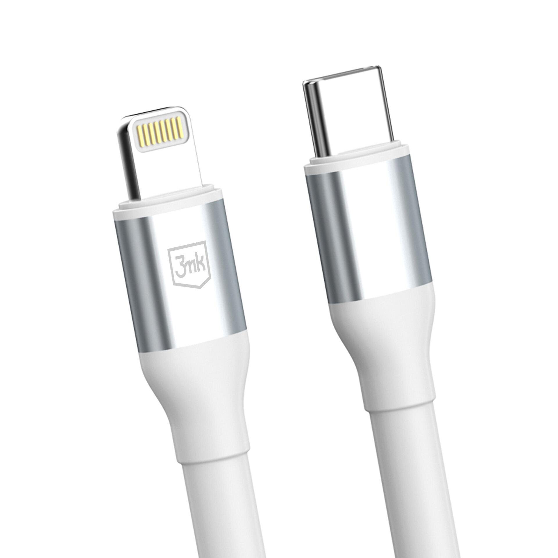 3mk Hyper Cable N-SERIES USB-C / Lightning 1m 9V/2A 20W / white - imagine 2