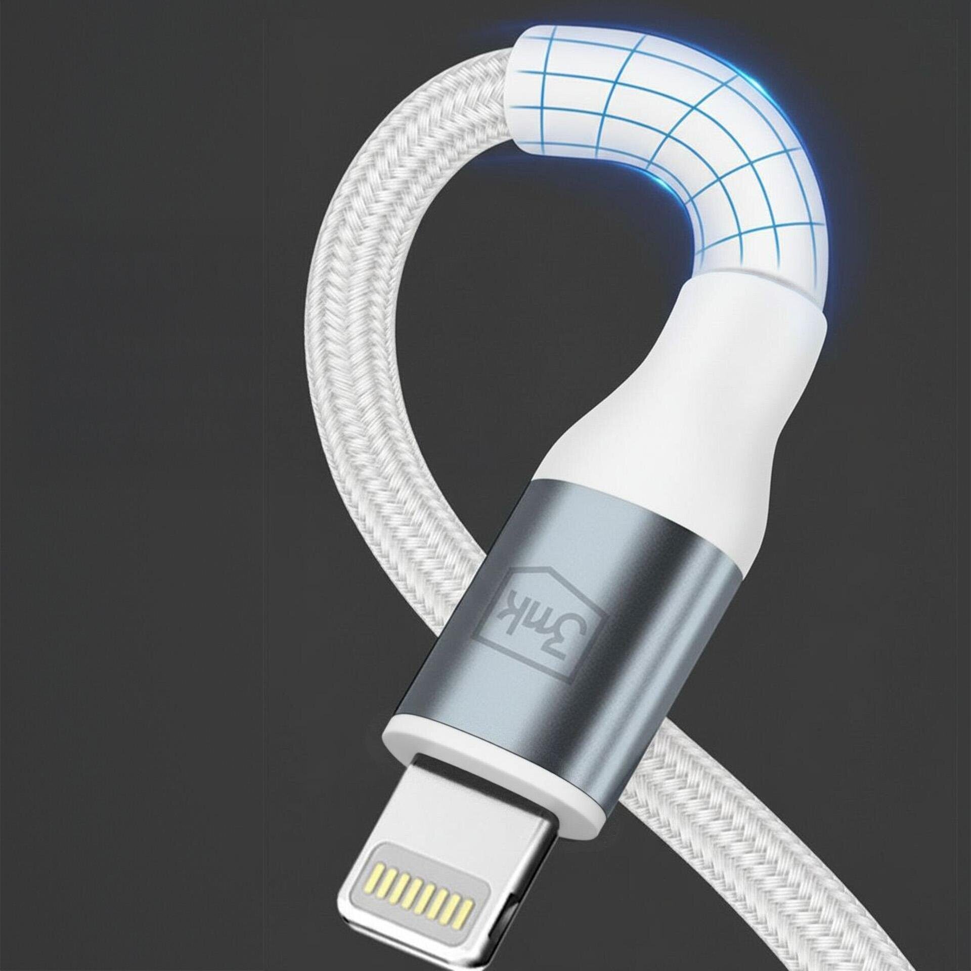3mk Hyper Cable N-SERIES USB-C / Lightning 1m 9V/2A 20W / white - imagine 5