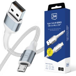 3mk Hyper Cable N-SERIES USB-A / MicroUSB 1m 5V/2.4A 12W / white