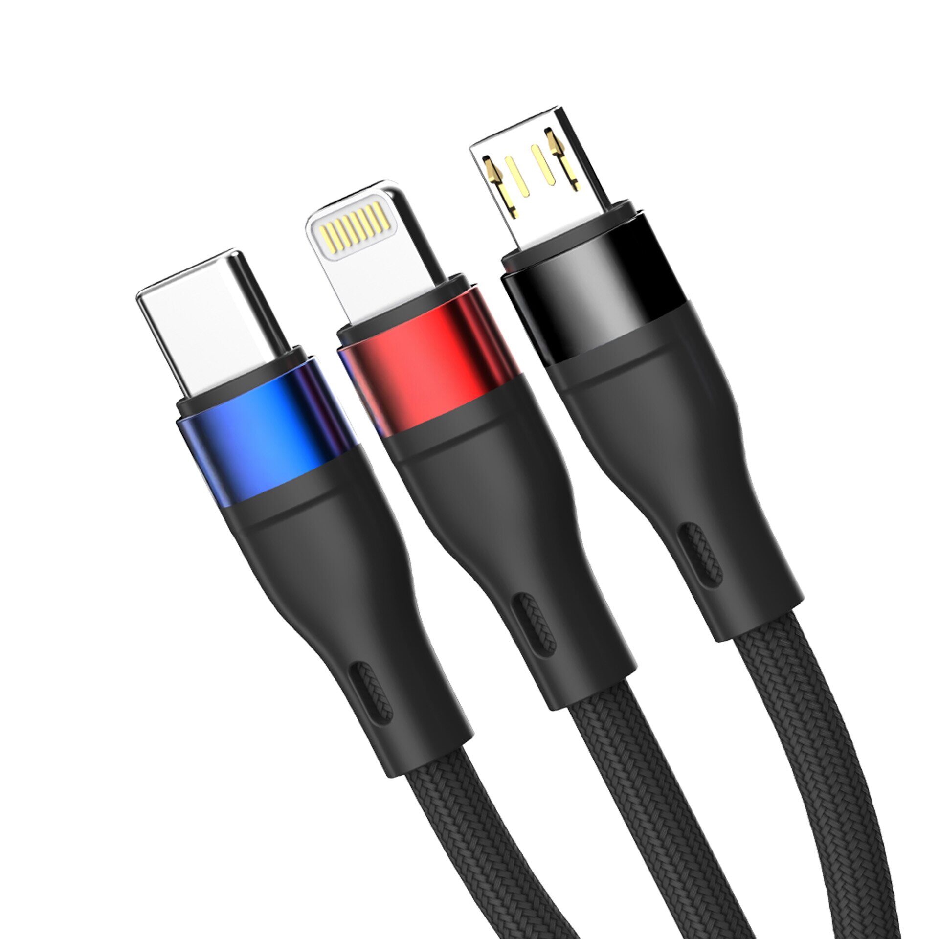 3mk Hyper Cable N-SERIES 3 in 1 USB-A / Lightning / Micro 1.2m 9V/2A 18W - black - imagine 3