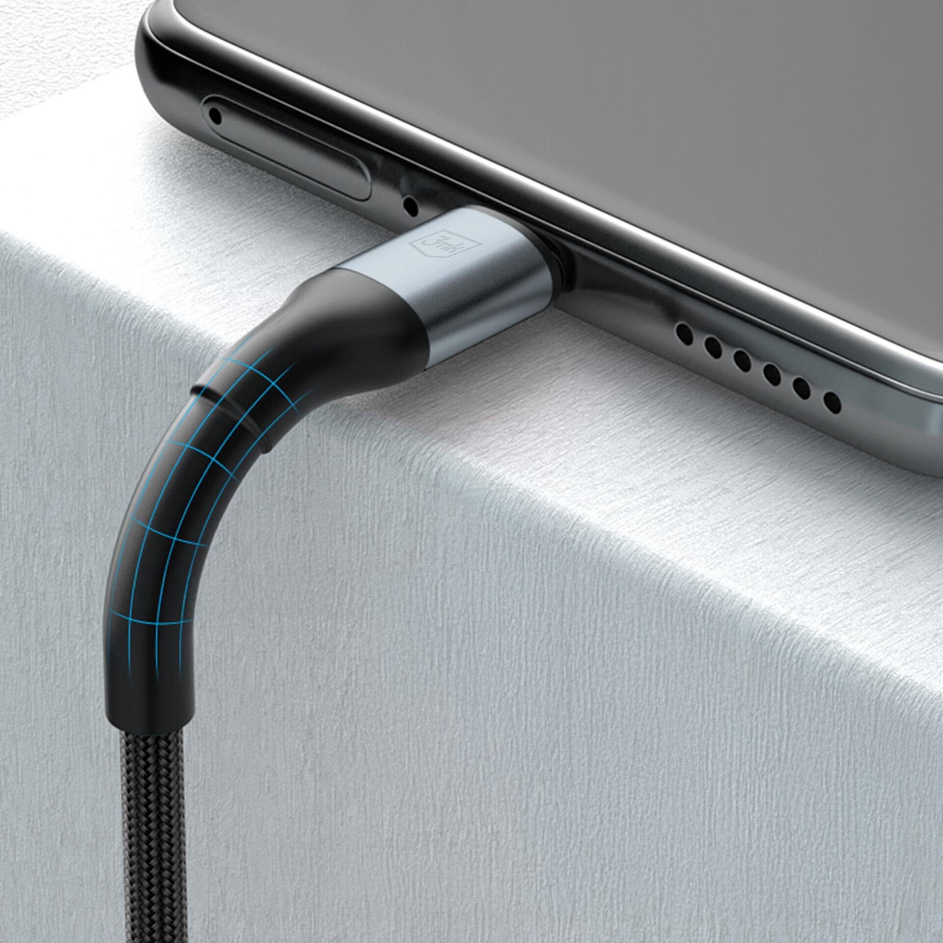 3mk Hyper Cable 3mk Hyper Cable N-SERIES USB-A / USB-C 1m 9V/2A 18W QC 3.0 / black - imagine 7