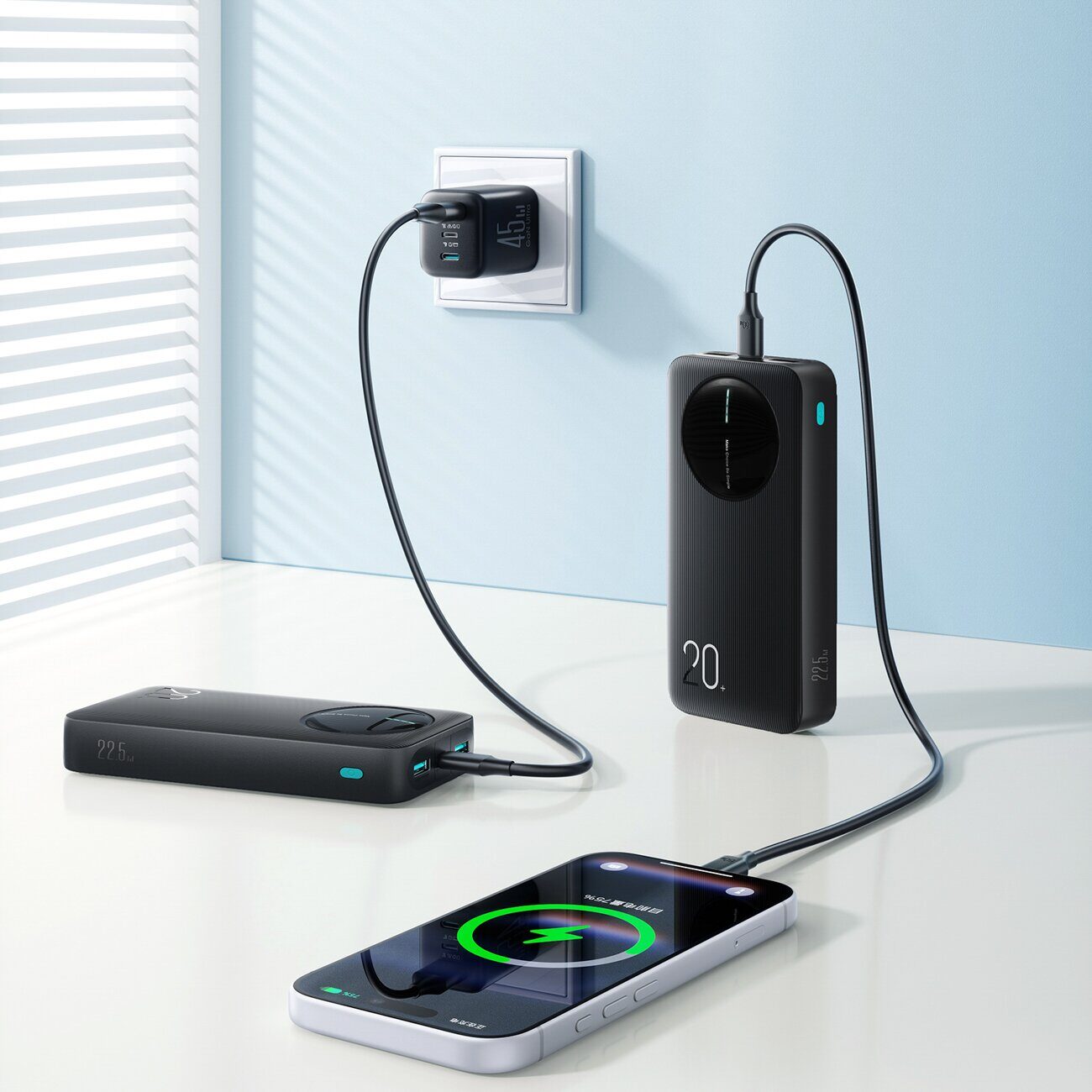 Joyroom JR-PBF14 Pro Powerbank 22.5W 20000mAh with Digital Display 2x USB-A 1x USB-C - Black - imagine 10