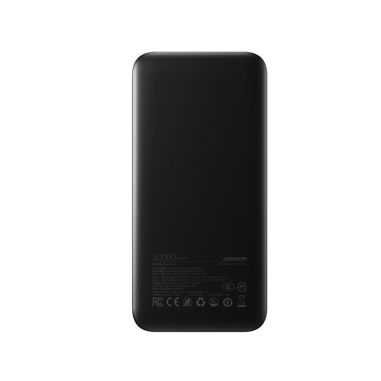 Joyroom JR-PBF14 Pro Powerbank 22.5W 20000mAh with Digital Display 2x USB-A 1x USB-C - Black - imagine 2