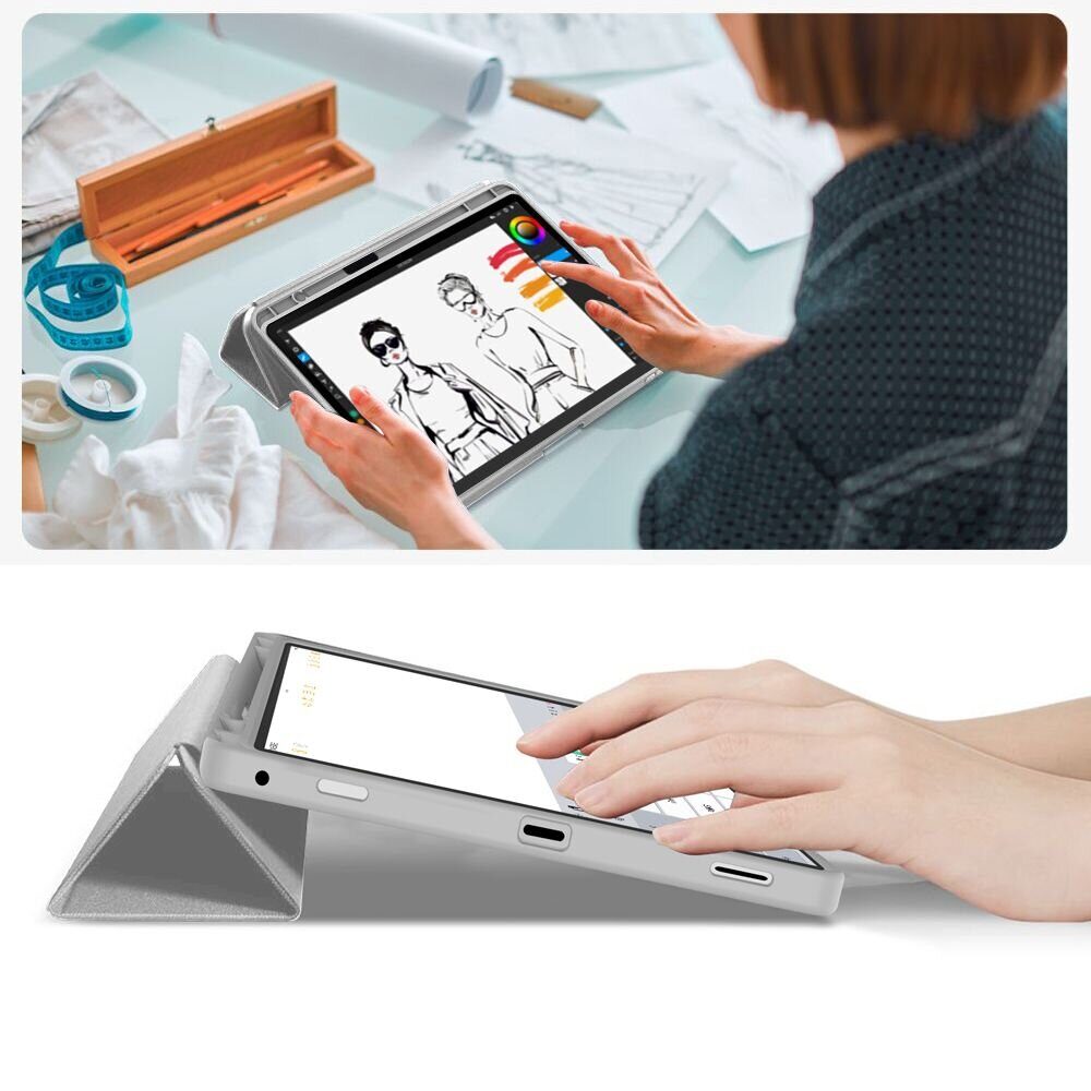 Tech-Protect SmartCase Pen Case for Samsung Galaxy Tab S9 11.0 / S9 FE / S10 FE / S10 Lite 10.9 X710 / X716B / X510 / X516B / X520 / X526 / X400 / X406B - Gray - imagine 9