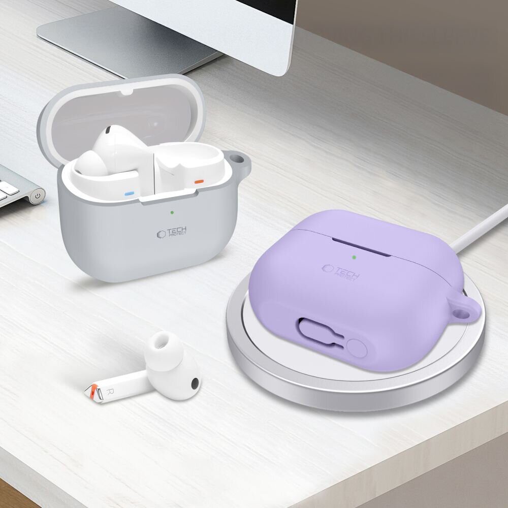 Tech-Protect Silicone Hook Case for Samsung Galaxy Buds 3 / 3 FE / 3 Pro - Purple - imagine 4
