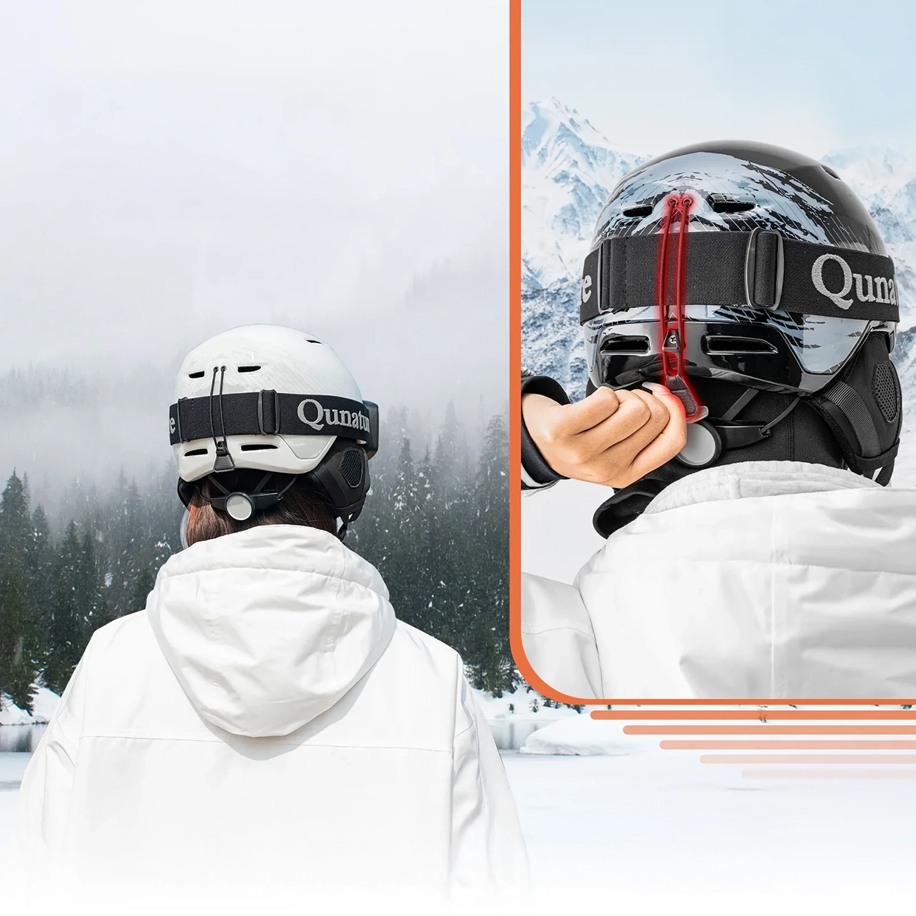 Qunature 10130003004 Ski Helmet with Earmuffs for Snowboard 54-58 cm - Black - imagine 3