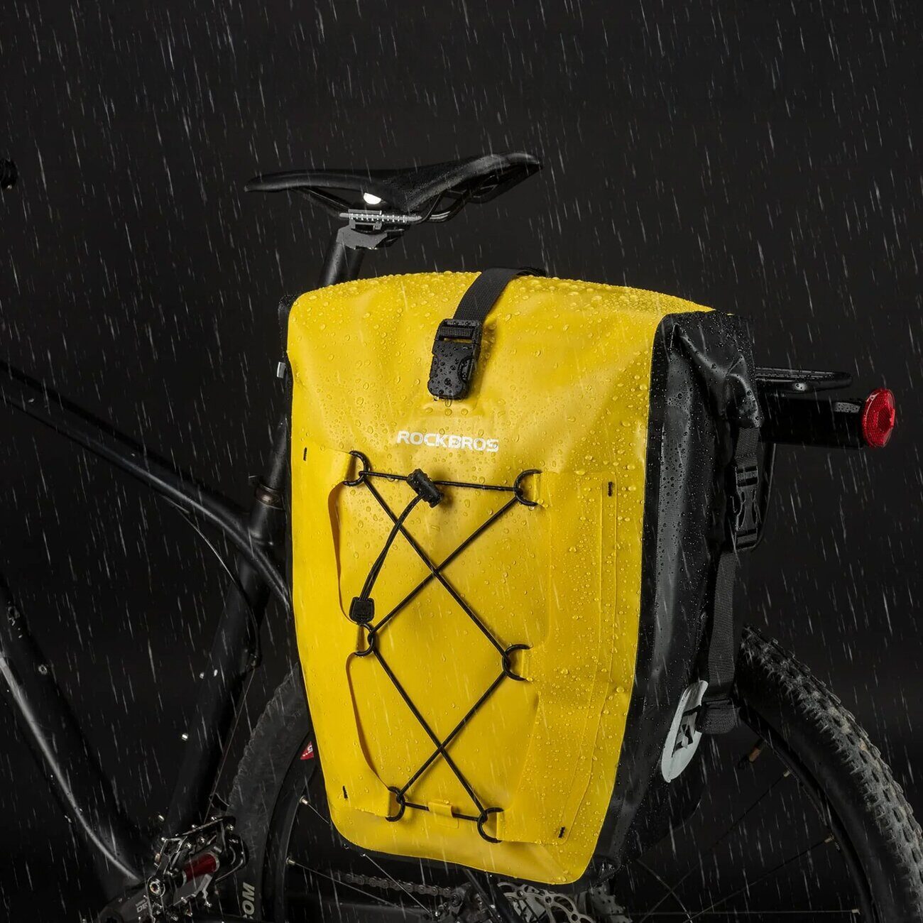 Rockbros 30140022005 Waterproof Bicycle Pannier 25-32L - Yellow - imagine 2