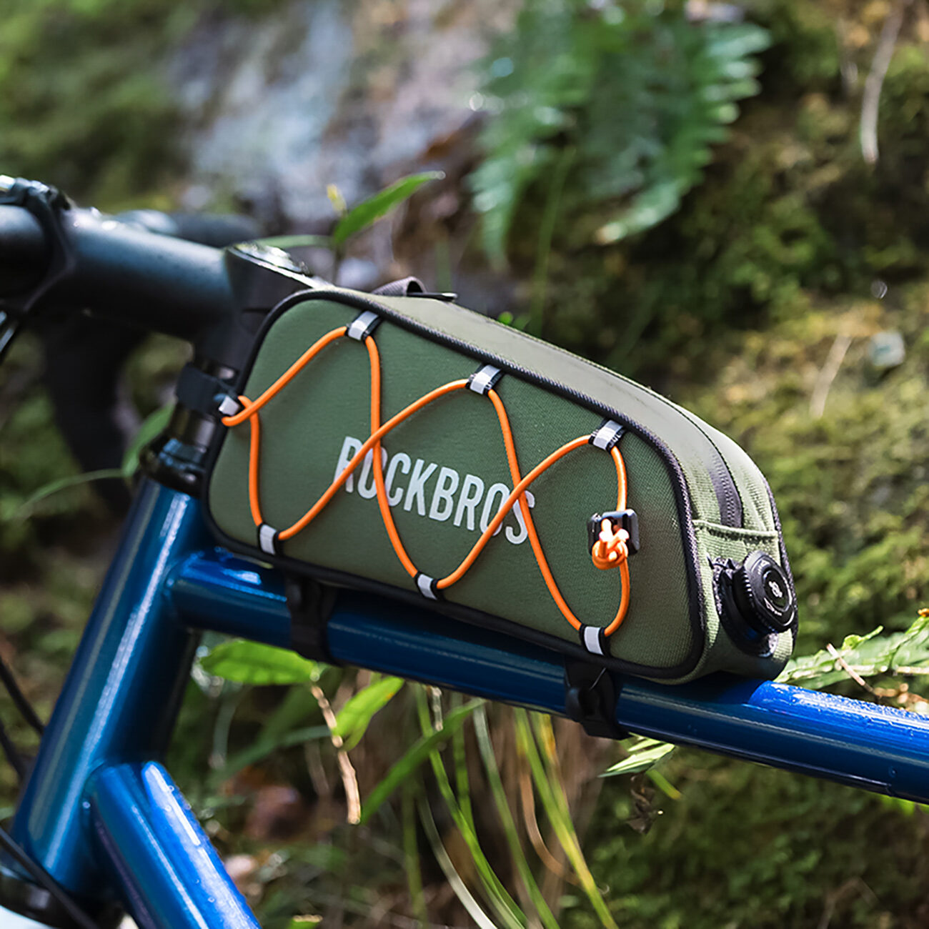 Rockbros 30120045001 ROAD TO SKY bicycle bag for the top frame tube, waterproof, 0.7L - green - imagine 9