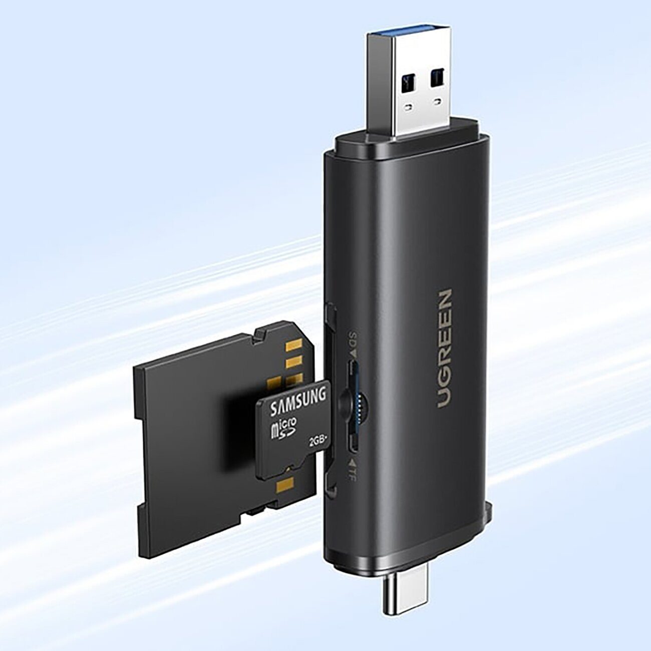 Ugreen 2in1 USB-C / USB-A SD 4.0 UHS-II Card Reader - Black - imagine 2