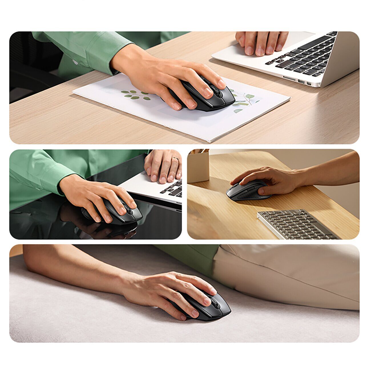 Ugreen Wireless Ergonomic Optical Mouse - Black - imagine 6
