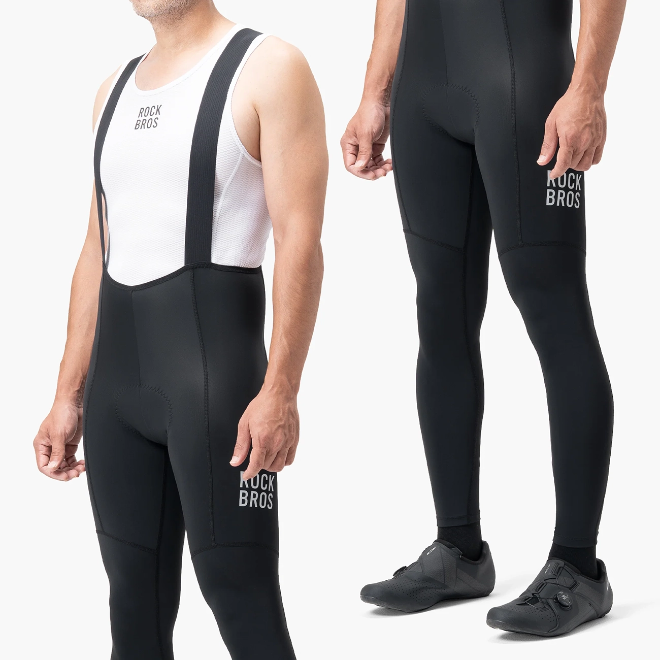 Rockbros 200021 Long Cycling Bib Shorts with Pad Size XL - Black - imagine 6