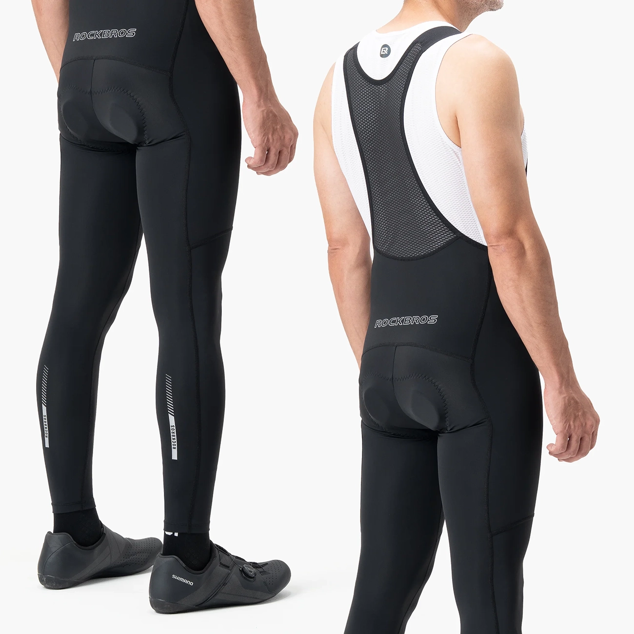Rockbros 200021 Long Cycling Bib Shorts with Pad Size XL - Black - imagine 7